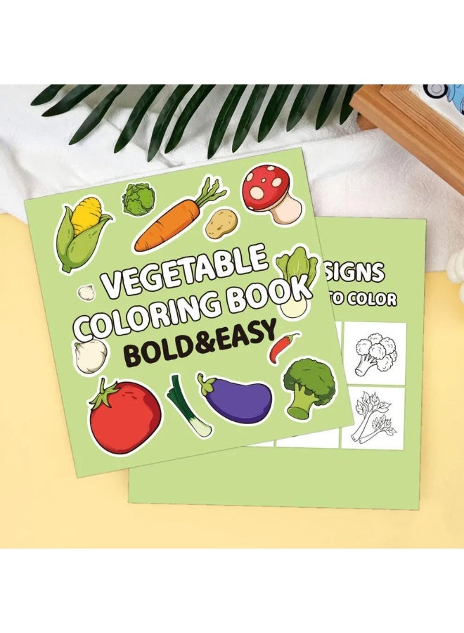 Capstro Bold & Easy Coloring Book for Kids – Cute, Simple Designs for Relaxing Creative Play | Large Illustration Art Book for Children – Cute Vegetable Theme - Image 4